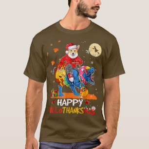 Camiseta Corgi Happy Hallothanksmas Halloween Acción de Gra