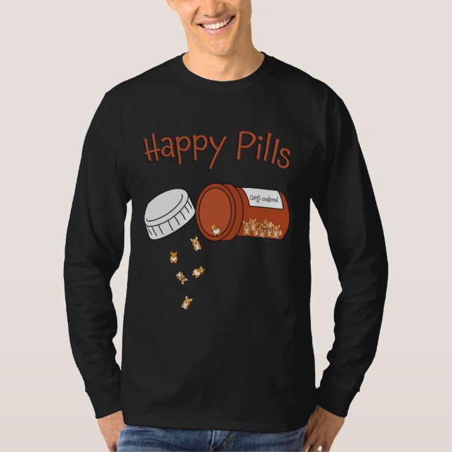 Camiseta Corgi Happy Pills (Anverso)