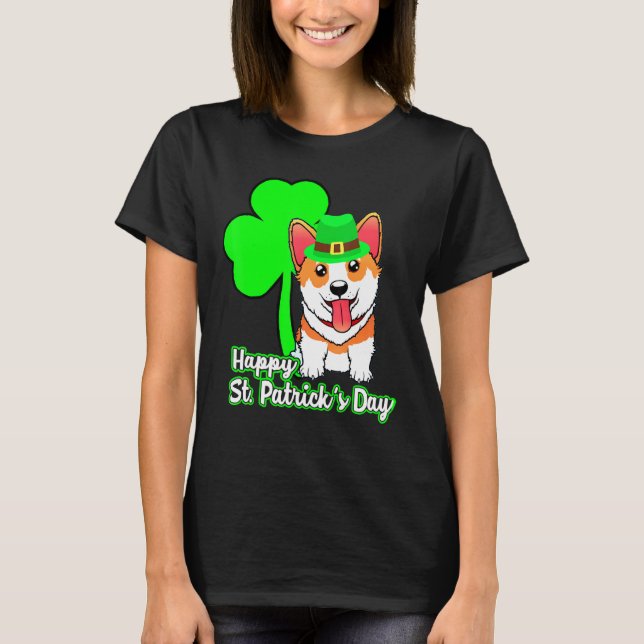 Camiseta Corgi Happy St Patricks Day (Anverso)