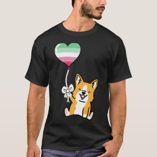 Camiseta Corgi Heart Balloon Abrosexual Pride Premium T-Shi