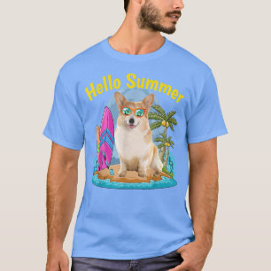 Camiseta Corgi Hello Summer Dog Lover Vacation 2022