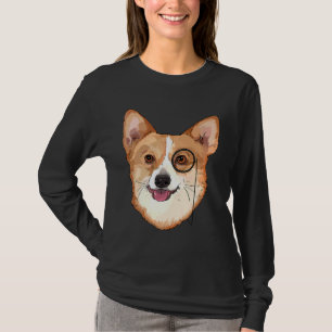 Camiseta Corgi Hipster Con Monocitos Corgi