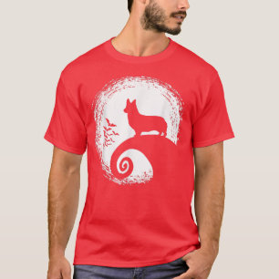 Camiseta Corgi Howling In Moon Light For Dog Lover Hallowee