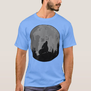 Camiseta Corgi Howling Moon Dog Divertidas mujeres Doggy Mo