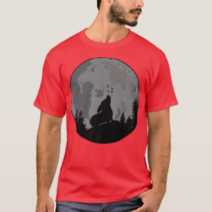 Camiseta Corgi Howling Moon Dog Divertidas mujeres Doggy Mo