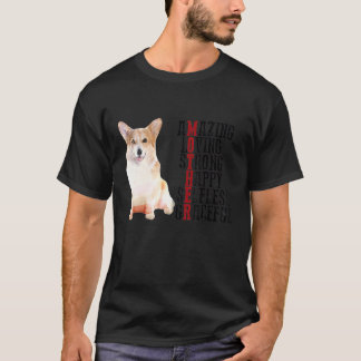 Camiseta Corgi Increíble Cariñoso Fuerte Feliz Desinteresad