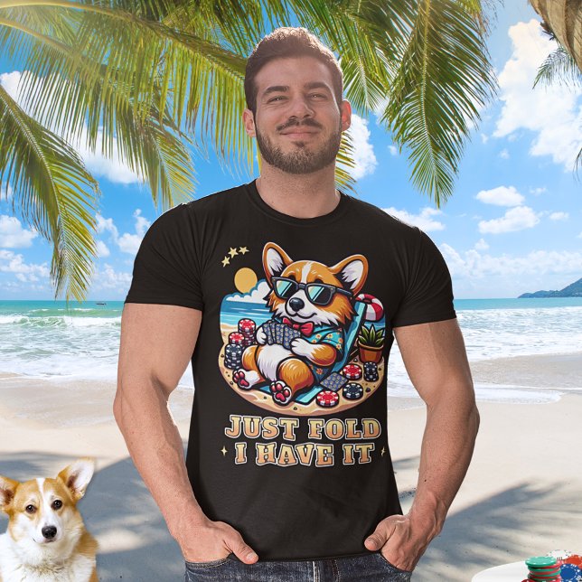 Camiseta Corgi Jugando Tarjetas Verano Vacaciones Gracioso  (Subido por el creador)
