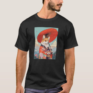 Camiseta Corgi Kimono Perro gracioso Geisha
