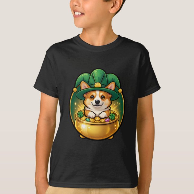 Camiseta Corgi Leprechaun Pot of Gold St. Patrick’s Day T (Anverso)