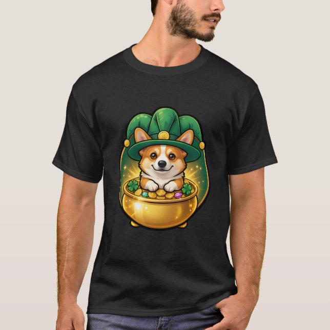 Camiseta Corgi Leprechaun Pot of Gold St. Patrick’s Day T (Anverso)