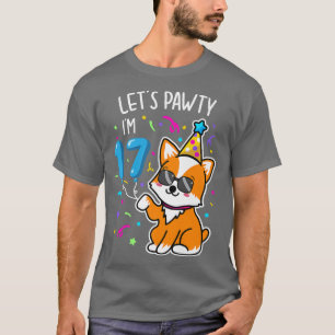 Camiseta Corgi Lets Pawty Im 17, Tee De Cumpleaños De 17 Añ