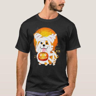 Camiseta Corgi Lindo Pumkin Momia Perro Linterna de Calabaz