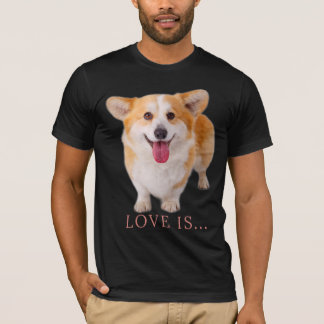 Camiseta Corgi Love is Dog Mom Dad Puppy Mascotas Mujeres H