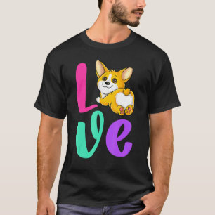 Camiseta Corgi Love Retro Chicas Perro Verde azulado Rosa M