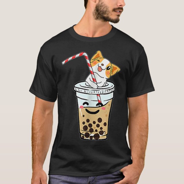 Camiseta Corgi Loves Bubble Tea (Anverso)