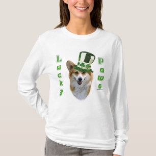 Camiseta Corgi Lucky Paws; regalo Corgi St Patrick's Day