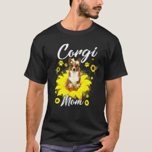 Camiseta Corgi Mamá Corgi Girasol Con Día de la Madre De Pa