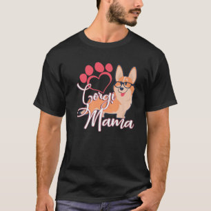 Camiseta Corgi Mama Dog Lover Cute Paw Heart
