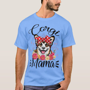 Camiseta Corgi Mama Florals Cute Dog Mom's Day T-Shi