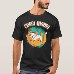 Camiseta Corgi Mama Fur Parent Playful Intelligent Dogs Cor