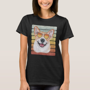 Camiseta Corgi Mamá Papá Atardecer Retro Vintage