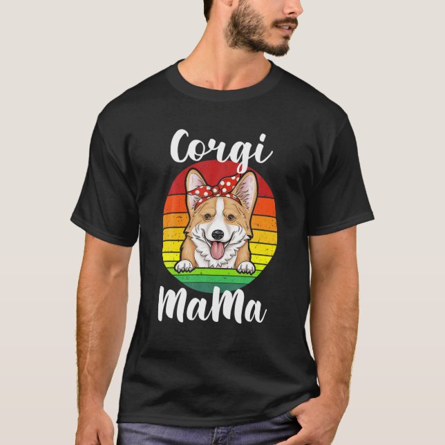 Camiseta Corgi Mama Red Polka Retro Perro Arcoiris Lover (Anverso)