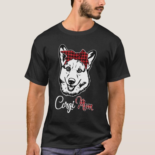 Camiseta Corgi Mamá Rojo Bufallo Liso (Anverso)