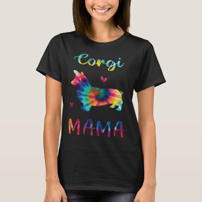 Camiseta Corgi Mama Tie Dye Dog Mom Mothers Day (Anverso)