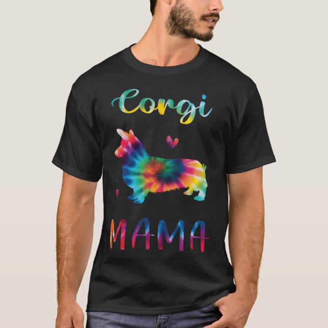Camiseta Corgi Mama Tie Dye Dog Mom Mothers Day (Anverso)