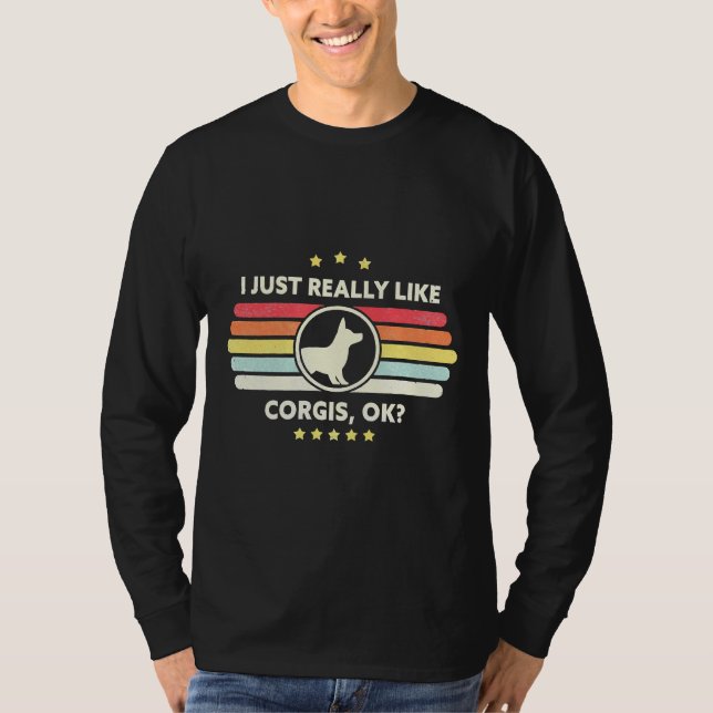 Camiseta Corgi Me Gusta Realmente Corgis Ok (Anverso)