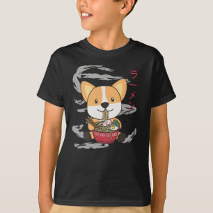 Camiseta Corgi Me Gusta Realmente Ramen Sweet Kawaii Noodle