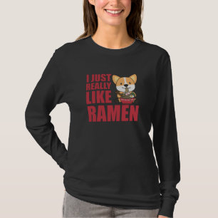 Camiseta Corgi Me Gusta Realmente Ramen Sweet Kawaii Noodle