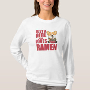 Camiseta Corgi Me Gusta Realmente Ramen Sweet Kawaii Noodle