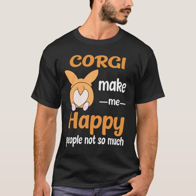 Camiseta Corgi Me Hace Feliz (Anverso)