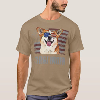 Camiseta Corgi Mejor Mamá Perro Jamás Bandera Retro Estadou
