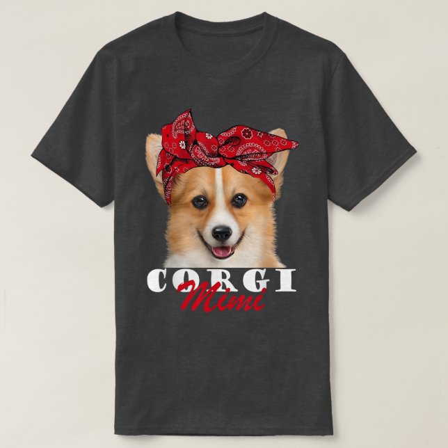 Camiseta Corgi Mimi Cute Corgi Dog Bandana  (Diseño del anverso)