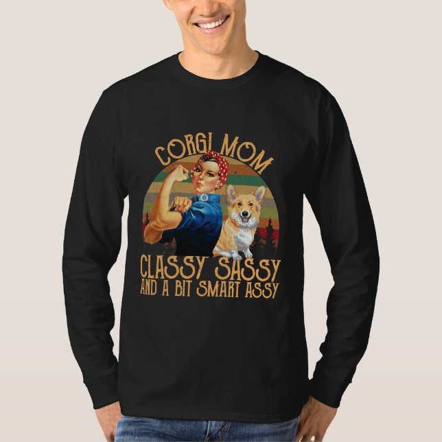 Camiseta Corgi Mom Classy Sassy Y Un Poco Inteligente (Anverso)
