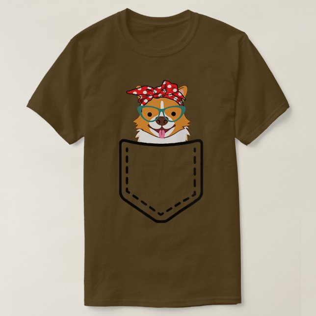 Camiseta Corgi Mom Corgi En Pocket Corgi Mama Gift (Diseño del anverso)