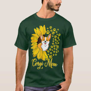 Camiseta Corgi Mom Cute Corgi Dog Sunflower Happy Mothers D