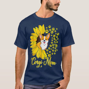 Camiseta Corgi Mom Cute Corgi Dog Sunflower Happy Mothers D