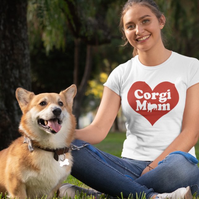 Camiseta Corgi Mom Cute Red Heart (Subido por el creador)