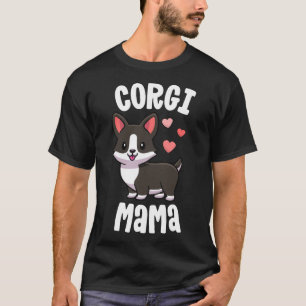 Camiseta Corgi Mom For Women Perro Mama Black Brindle Corgi