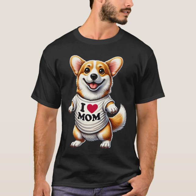 Camiseta Corgi Mom I Love Mom Corgi Lover (Anverso)