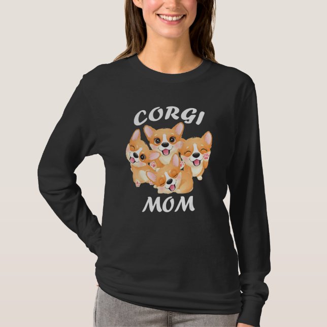 Camiseta Corgi Mom, Pequeña Dueña De Perro (Anverso)