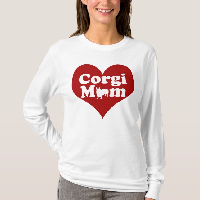 Camiseta Corgi Mom Red Heart (Anverso)