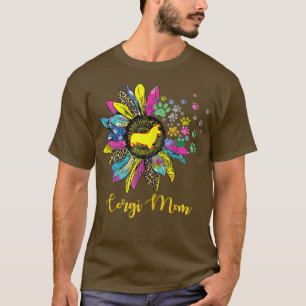 Camiseta Corgi Mom Sunflower Regalos de mujeres Perro de ma