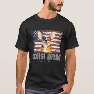 Camiseta Corgi Mom Sungafas Retro Usa 4 De Julio América
