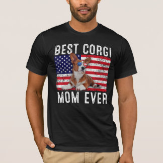 Camiseta Corgi Mom Usa American Flag Corgi Dog Owner