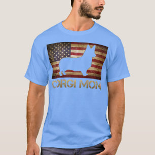 Camiseta Corgi Mom Vintage Bandera Americana Patriótica Per