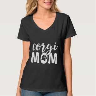 Camiseta Corgi Mom Women Mama Mother Paw Print Dog